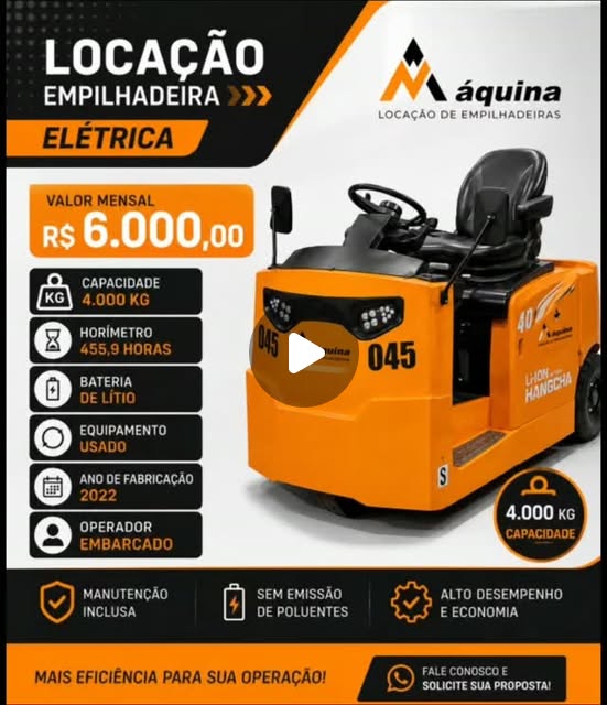 Equipamento elétrico Hangcha 4.000 kg